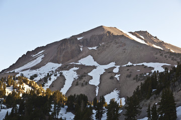snow on Mount Lassen in the national park