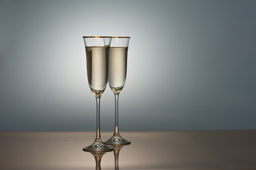 Two champagne glasses