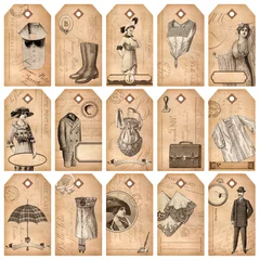 Foto op Canvas vintage tags: fashion & accessories - set of 15 detailed designs © Anja Kaiser