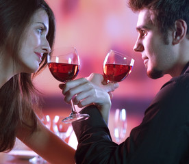 Couple on date at restaurant