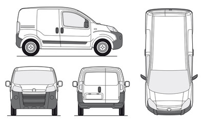 Delivery Van Template - Vector
