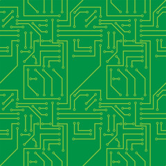Vector seamless pattern with electronic printed circuit board