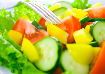 vegetable salad on plate