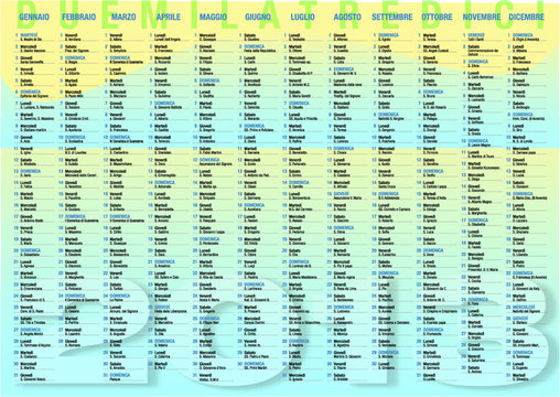 calendario annuale con santi 2013