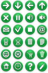 Set of icons. Pictograms of green color.
