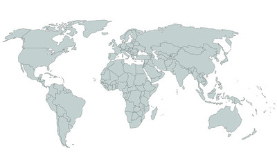 Fototapeta na wymiar Szczegółowa mapa świata - Szczegółowa mapa świata