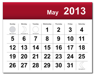 May 2013 calendar