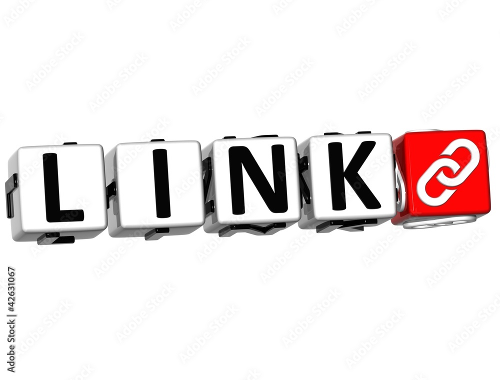 Poster 3d link button click here block text