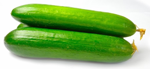 Three cucumber from the side