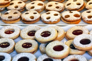 cakes and cookies with candy