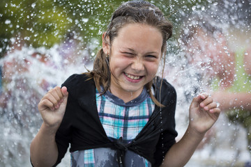 The girl in a fountain