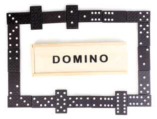 Playing domino isolated on white