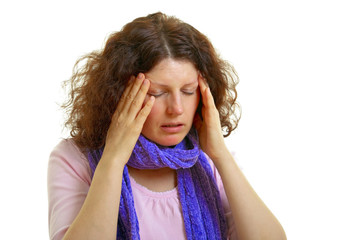 Young woman with headache