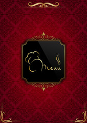 Red restaurant menu cover