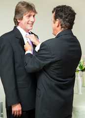 Gay Wedding - Straightening the Tie