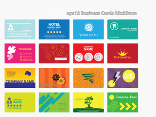16 business cards 85x55mm