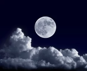 Photo sur Aluminium Pleine lune Pleine lune à son périgée lors de la super lune du 5 mai 2012