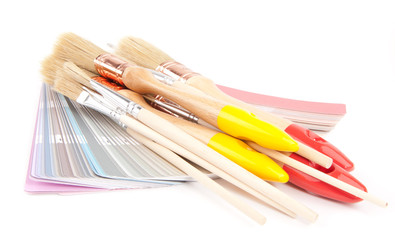 Obraz premium paint brushes and color guide