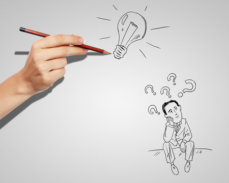 Businessman finding a creative solution