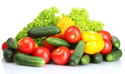 fresh vegetables isolated on white