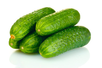 fresh cucumbers isolated on white