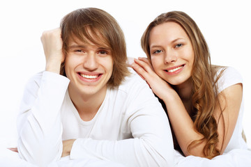 Young couple at home