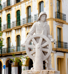 Eivissa ibiza town statue dedicated to all sailor