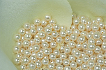 pearls  on a colored background fabric