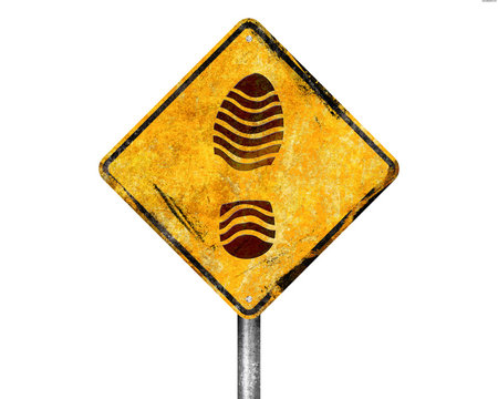 Se&ntilde;al huellas pisados