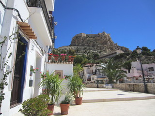 Fototapeta na wymiar Castillo Santa Barbara i Santa Cruz Alicante
