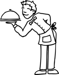 Cartoon Waiter Vector