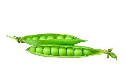 Sweet green peas in closeup