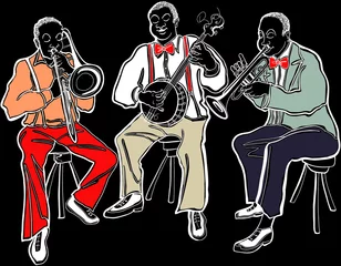 Peel and stick wall murals Music band Jazz band