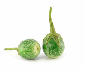 Thai Green Eggplant on white background