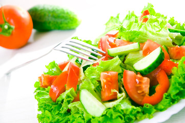 vegetable salad on plate