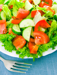 vegetable salad on plate