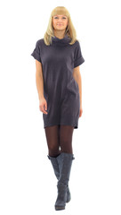 Woman walking isolated over a white background