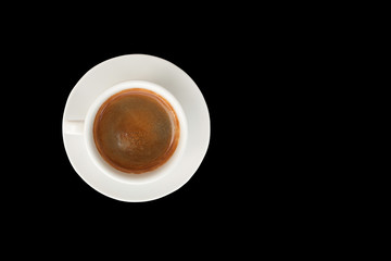 hot coffee cup isolated on black  background