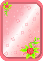 Illustration of frame with abstract flowers and background