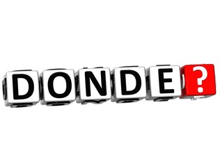 3D Spanish Question Button Click Here Block Text