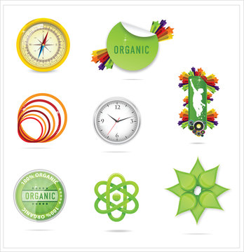 nature creative ecology symbols set