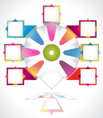 Obraz premium Business presentation diagram. Seven fields for information.