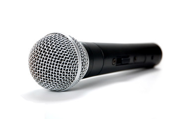 Black Microphone on White Background