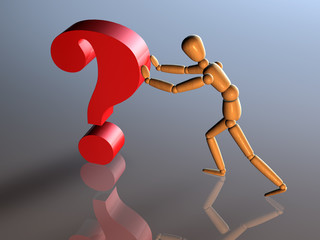 Holzpuppe Fragezeichen iLL