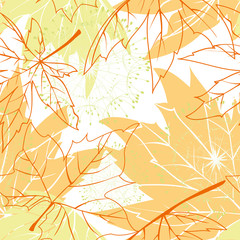Colorful autumn leaves seamless pattern