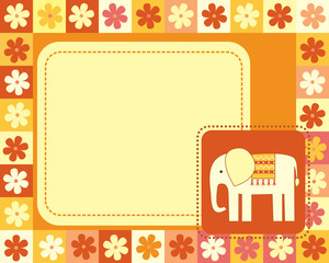 horizontal frame  with elephant