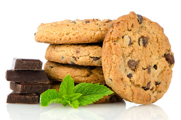 Chocolate chip cookies with chocolate parts