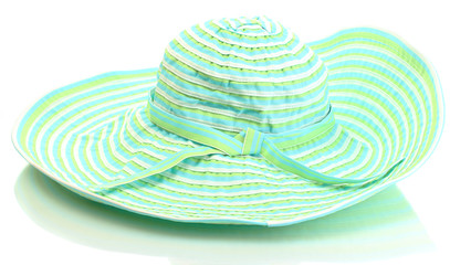 Beautiful summer woman hat isolated on white background