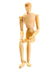 wooden mannequin isolated on white