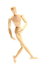 wooden mannequin isolated on white